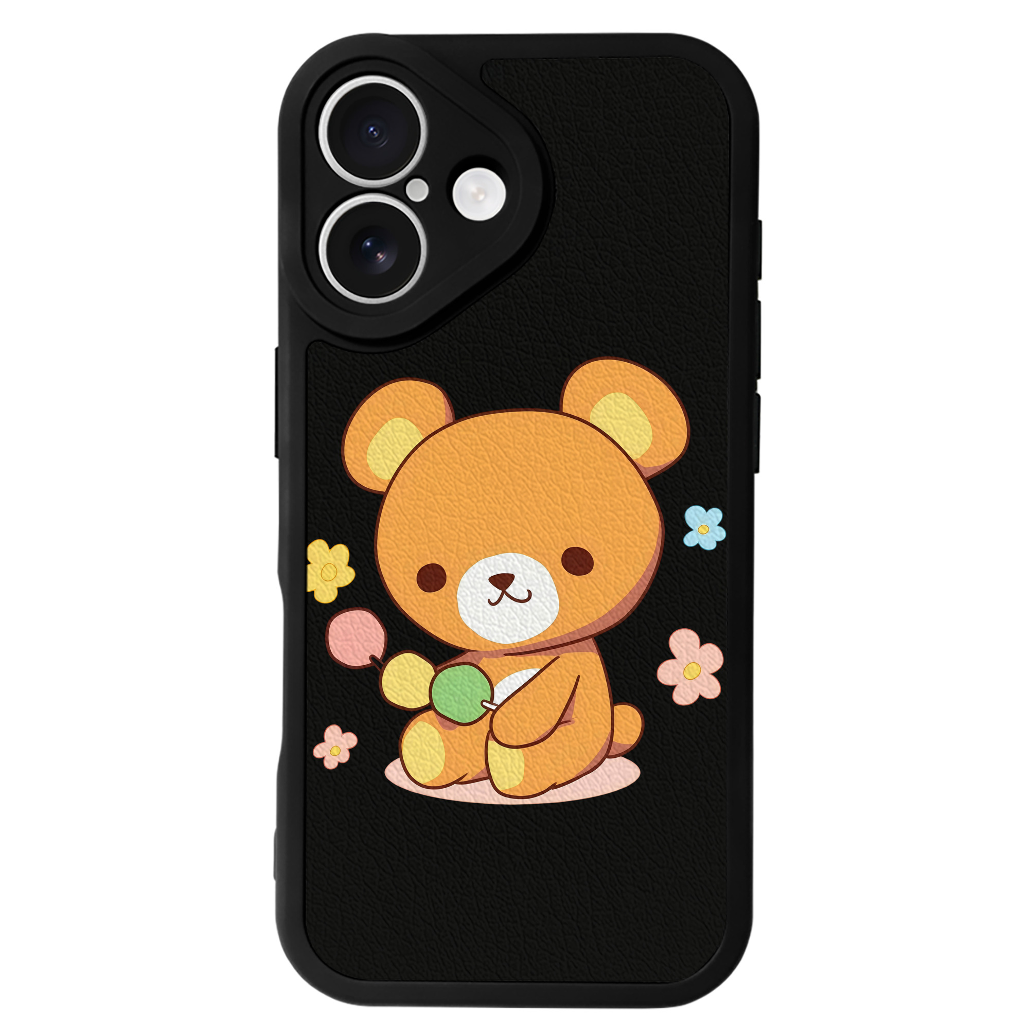 （画像用） リラックマ リラックマ キイロイトリ Rilakkuma Korilakkuma Kiiroitori 【iPhone 16シリーズ対応】シリコンスマホケース（レザー調） 材質：シリコン